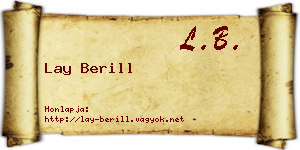 Lay Berill névjegykártya